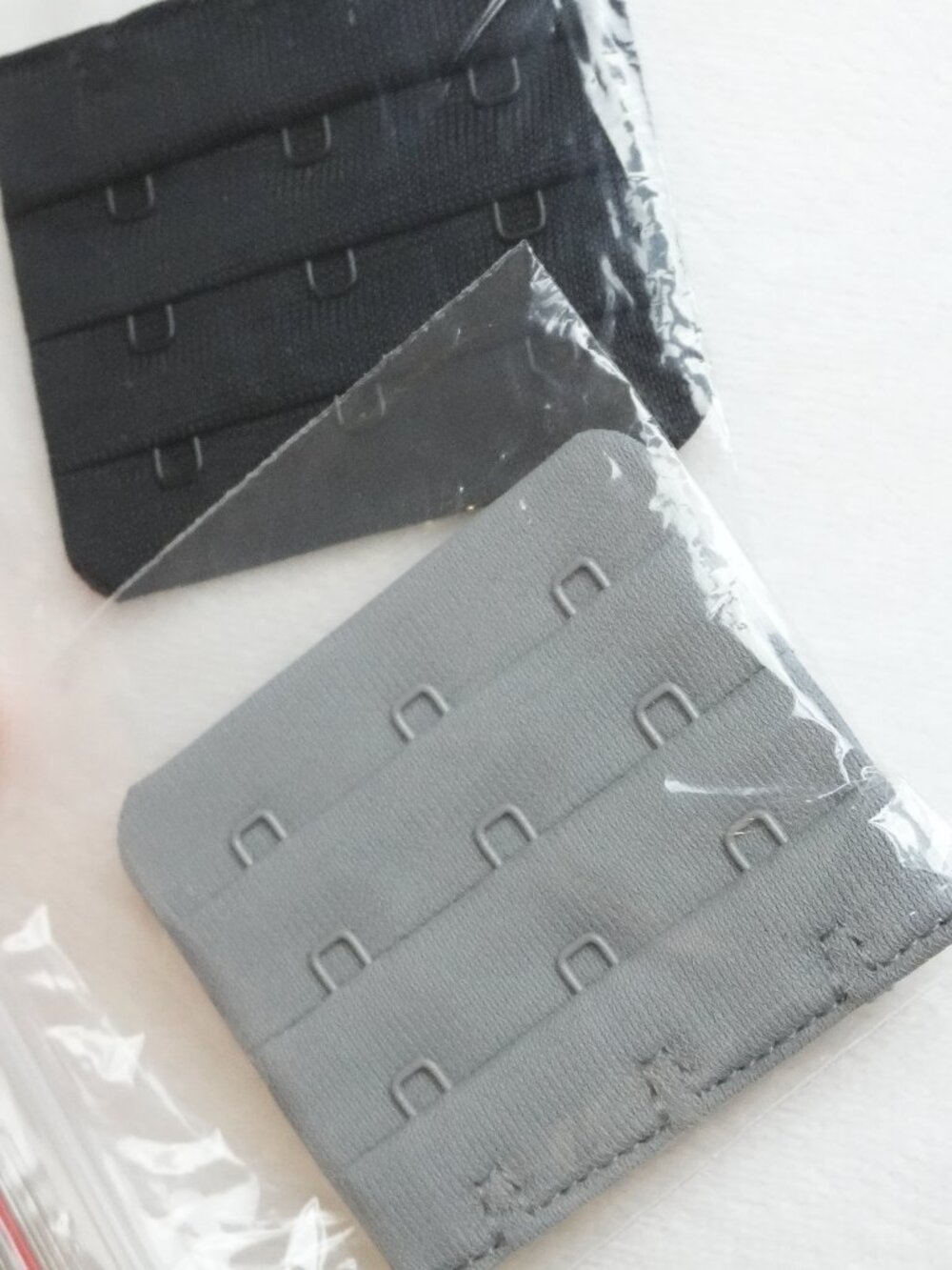 2 Bra Extenders Add Up To 1” Black & Gray 3 Prong Connections